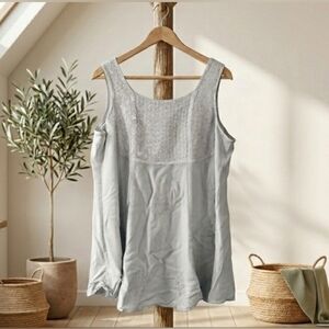 Holy Clothing 3X Gray Silver Embroidered Sleeveless Tunic Smocked Renaissance